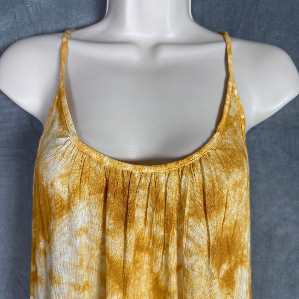 Raviya Mustard Yellow Tie Dye Maxi Dress Womens M NWT Crochet Summer Beachy - Picture 10 of 16